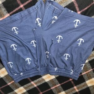 SHEIN Blue Anchor Print Athletic Shorts